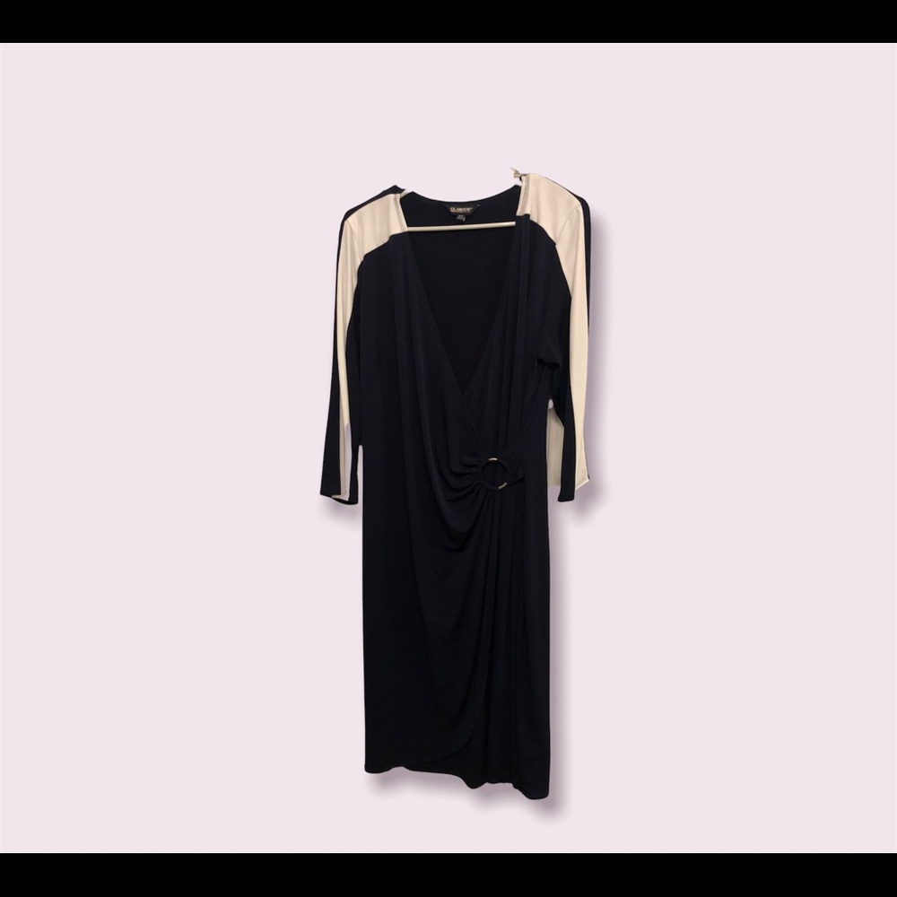 NWT Glamour Dress Size: 14W Dark Navy with White Stripe